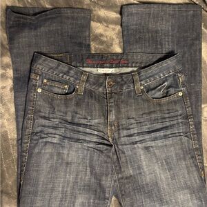 Levi’s Denim 553 mid rise boot cut pressed by Cleaners. Ready for new owner
